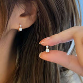 Celestia Duo Sparkle Huggies Solid 14 K / 18 K Gold Drop Set Lab Grown Diamond Earrings
